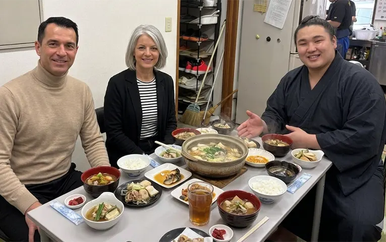 Enjoy a Chanko-nabe meal with a popular sumo wrestler.