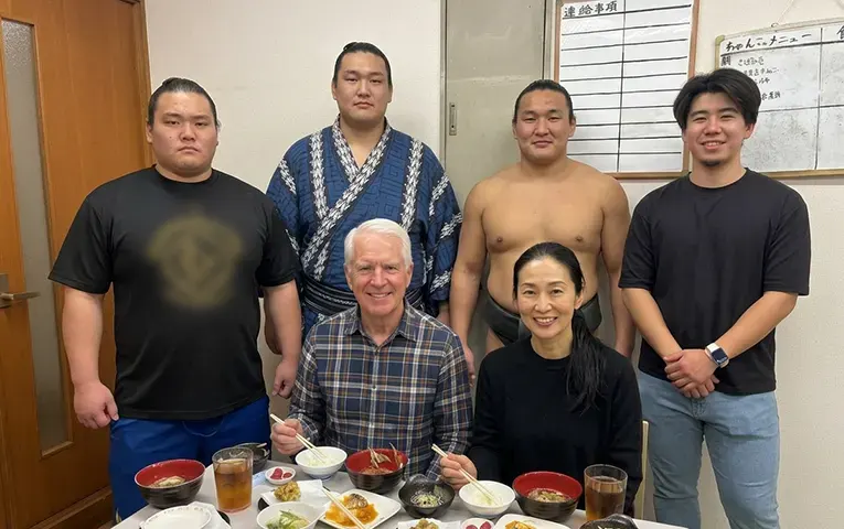 Have breakfast at a sumo stable.
